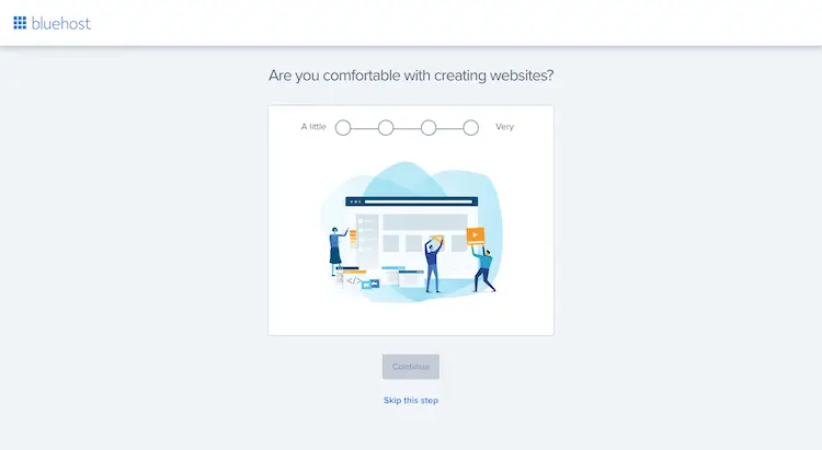 bluehost setup wizard