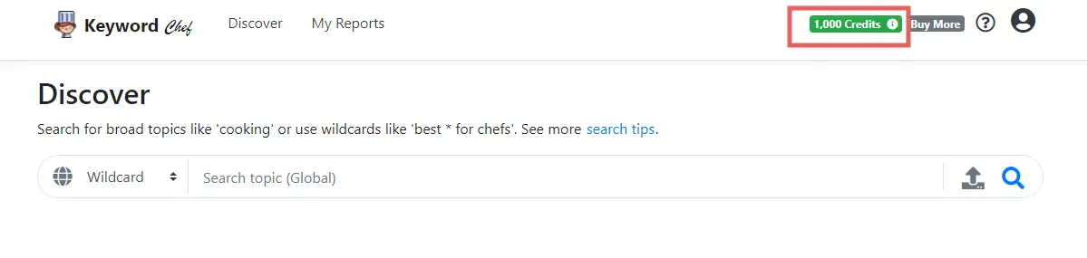free credits keyword chef