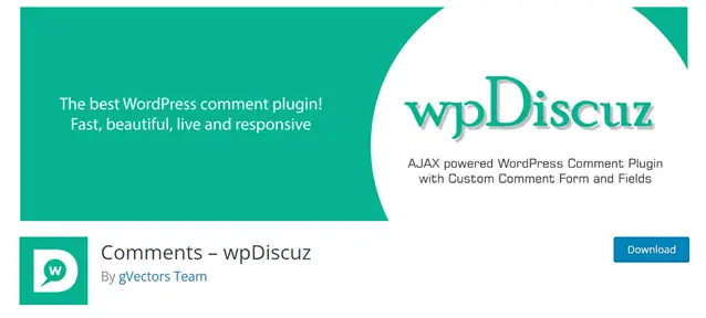 wpDiscuz works to overload native WordPress comments